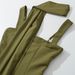 Elegant High-Slit Wrap Neck Halter Dress Classic Staple in Black And Army Green Stretchy Polyester S M L_ecoleips.com
