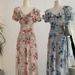 Omalai V-neck Ruffled Waist-cinching Floral Print Dress, Fashionable Summer Women's Vacation Stunning Long Dress 3548_ecoleips.com