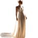 Women's Clothing White Halter Neck Light Wedding Dress Minimalist Style Slimming Train Travel Photography Sexy New Super Fairy Departure Dress_ecoleips.com