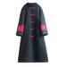 girl 2025 Autumn Winter New Chinese Ethnic Style Warm Stand Collar Retro Embroidery Flared Sleeve Extended Cotton Coat For_ecoleips.com