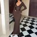 Diyun European And American Y2K Long Sleeve Slim Fit Bodycon Dress Women's Fashion 2025 Autumn Winter_ecoleips.com