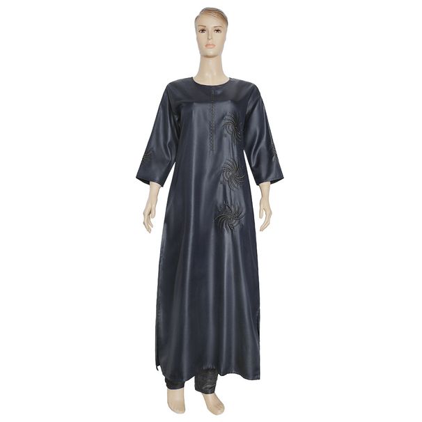 2025 Embroidered Muslim Abaya With Pants Set Outfit Dress_ecoleips.com