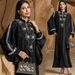 Fashion High End Woven Gold Rice Beaded Sleeve Dress_ecoleips.com