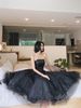 Banquet Evening Dress Women 2025 New Temperament Slim Fluffy Skirt Black Long Birthday Party Tube Top Small Dress_ecoleips.com