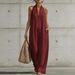 Women's Clothing Women's Sleeveless Cotton Linen Jumpsuit Simple Elegant Casual Spring Summer Fashion For Formal & Casual_ecoleips.com