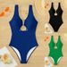 Women's Conservative Swimsuit - Solid Color High-Waisted Bikini Set With Belly Cover (European & American Summer Beach & Hot Spring Swimwear)_ecoleips.com