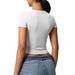 Red Slim-fit Open-button Top Design Simplicity Casual Short T-shirt Female Spice Girl Explosion_ecoleips.com
