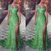 European And American Summer Halter Dress Banquet Temperament Sexy One-Shoulder Bronzing Long Evening Dress For Women_ecoleips.com
