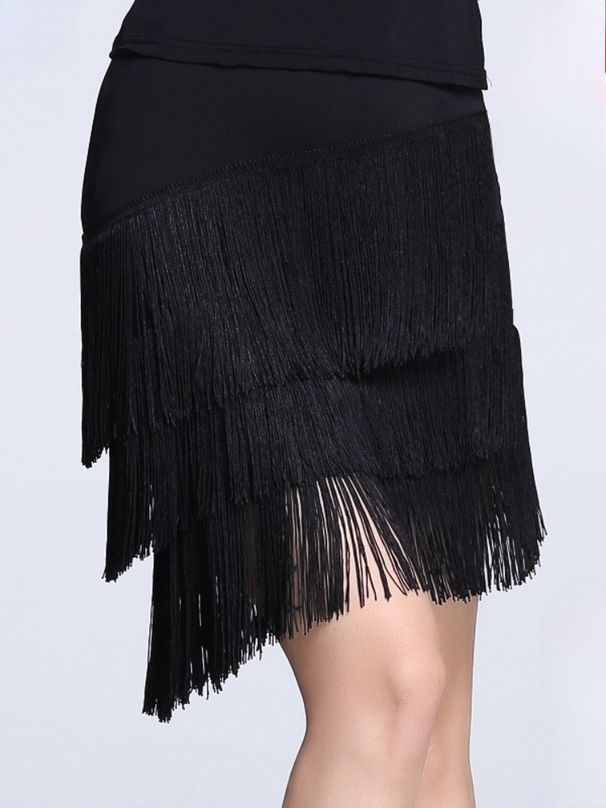 K Latin Dance Skirt Adult Half Body Skirt Tassel Short Skirt Women's Set Square Dance Adult Tassel Irregular Skirt_ecoleips.com