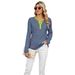 Women's Clothing 2025 Autumn/winter New V-neck Contrasting Striped Loose Long Sleeved Women's T-shirt Top_ecoleips.com