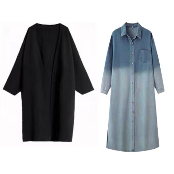 Autumn Winter New Thickened Maternity Jacket Casual Loose Simple Denim Dress Set_ecoleips.com