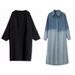 Autumn Winter New Thickened Maternity Jacket Casual Loose Simple Denim Dress Set_ecoleips.com