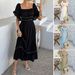 Women's Clothing Spring And Summer Leisure Vacation Contrast Color Two Wear Short Sleeved Dress_ecoleips.com