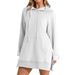 Women's Clothing Autumn/Winter New Women's Solid Color Hooded Mid Length Sweatshirt_ecoleips.com