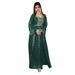 Elegant Long Sleeve Maxi Dress With Embellished Rhinestones Modest Muslim Evening Gown For Women, Plus Size A-Line Formal Dress (Green/Purple/Black)_ecoleips.com