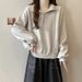 European American Style Stand-up Collar Half-zip Sweatshirt For Women, Spring And Autumn Thin Style, 2024 New Model,_ecoleips.com