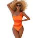 European And American New One-Piece High-End Slimming Women's Swimwear High-Waisted Tight-Fitting Swimsuit Bikini_ecoleips.com