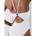 Women's Sexy One-Piece Swimsuit – High-Cut Backless Monokini In Hot Pink/Navy/White/Black_ecoleips.com
