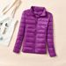 Winter Siyu Plus Size Jacket For Women, New Short Style, Lightweight, Stand Collar, Thickened, Warm, Slim Fit, White_ecoleips.com