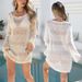 Women's Clothing Lace Long Sleeved Shirt For Women In Spring And Autumn Niche Design Loose Beach Cover Up_ecoleips.com