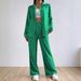 Women's Clothing Simple Solid Color Shirt Wide Leg Trousers Casual Suit_ecoleips.com