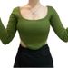 Women's Knitted Square Neck Long Sleeve Slim Fit Cropped T-Shirt European American Style Summer Sexy Inner Short Top_ecoleips.com