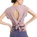 Women’s Clothing Short Sleeved Quick Drying Sportswear T Shirts Fashionable Yoga Clothes Back Tops Running And Jumping Sweat Inducing Fitness Clothes_ecoleips.com