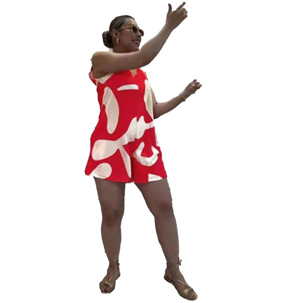 Women's Clothing Sexy Printed Strappy Loose Jumpsuit_ecoleips.com