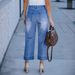 High Waist Wide Leg Jeans For Women - Stretch Denim Pants In 7 Colors (White/Grey/Navy/Green) | Comfortable & Trendy Streetwear_ecoleips.com