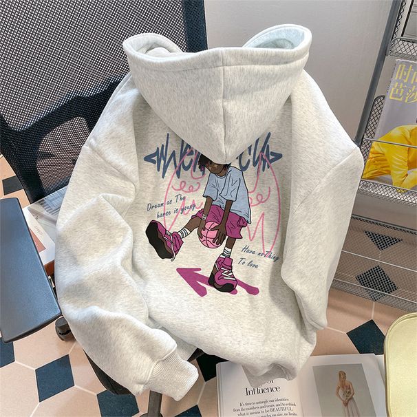 Trendy Men's Hooded Sweatshirt Fleece Lined Thick Warm Top American Style Loose Fit Couple's Autumn Winter Fashion_ecoleips.com