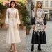 Women's Clothing Women's Classic Stand Collar Lantern Sleeve Maxi Dress Single Breasted Floral Button Detail Flared Skirt_ecoleips.com