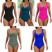 Women's Clothing One Piece Swimsuit Sexy Solid Color Covering Swimsuit_ecoleips.com