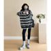 Autumn New Korean Fashion Striped Maternity Dress_ecoleips.com