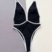 Women's Clothing Sexy Black & White One Piece Swimsuit Sling Hollow Design Swimwear For Spring/Autumn Summer_ecoleips.com