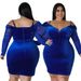 Women's Clothing large size velvet fabric dress Sexy V-neck hip-hugging large size dress see-through long sleeves_ecoleips.com