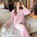 Pajamas Women's Autumn And Winter Warm Coral Fleece Women's Pajamas Set Simple Thin Island Fleece Loungewear_ecoleips.com