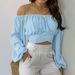K Women's Off-shoulder Cross-strap Long-sleeved Top_ecoleips.com