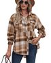 Verve 2025 Women's Tops Autumn Winter New Turn-down Collar Long Sleeve Pocket Casual Plaid Shirt_ecoleips.com