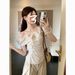 ng2510292 Atmospheric Floral Off-Shoulder T-Shirt For Women, Summer Design, Niche Pure Desire Style, Irregular Slim Fit Ribbon Top_ecoleips.com