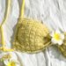 2Pcs High Cut Textured Bikini, Ladies Pearl Detail Halter Bathing Suit_ecoleips.com