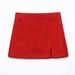 Women's Autumn Red Tweed Skirt Suit - Elegant Two-Piece Set With Long Sleeve Jacket & Mini Skirt For Office & Casual Wear_ecoleips.com