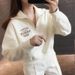 Women's Casual Tracksuit Set – Autumn Loose-Fit Hoodie & Jogger Pants, Stylish Two-Piece Outfit (Beige/Brown)_ecoleips.com