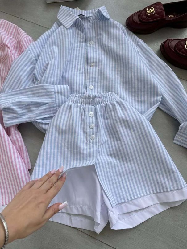Women's Sweet Fresh Striped Long Sleeved Shirt Dress European American Style Spring Autumn New Fashion Clothing Set_ecoleips.com