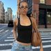 Women's Solid Color Sleeveless Square Neck Tank Top Inner Layer European American Style Summer Fashion 2025 Hot Girl_ecoleips.com