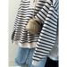 Real Shot Silver Fox Velvet American Style Half-Zip Turn-Down Collar Pullover Striped Sweatshirt For Women_ecoleips.com