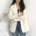 Women's Oversized Blazer Jacket – Casual Suit Coat With Notched Lapel, Stretch Polyester, Solid & Plaid Options (S-5xl)_ecoleips.com