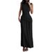 Summer Slim Fit Faux Two Piece Sleeveless round Neck Dress Fashionable Gathered Gentle Style Slimming Women's Clothing_ecoleips.com