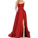 Women's Long Chiffon Bridesmaid Dress With Sweep Train – Adjustable Spaghetti Strap Solid Color Evening Gown For Formal Party 2026_ecoleips.com