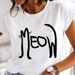 European And American Cross-border Foreign Trade Clothing Cute Cartoon Cat Round-neck Printed Women's Short-sleeve_ecoleips.com