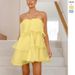 Sexy Backless Tiered Strapless Dress - Summer Party Cocktail Midi Dress For Women, Stretchy Polyester High Waist Bodycon Dress_ecoleips.com